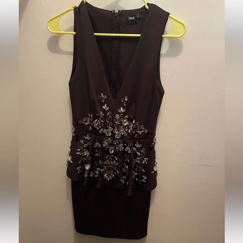 ASOS Black Embellished Mini Dress